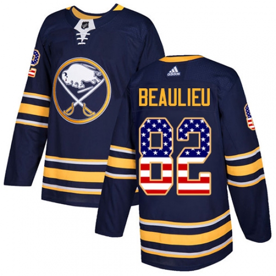 Youth Adidas Buffalo Sabres #82 Nathan Beaulieu Authentic Navy Blue USA Flag Fashion NHL Jersey - Ujersey