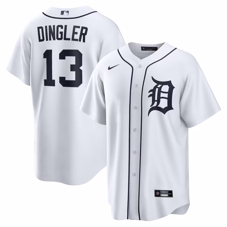 Men's Detroit Tigers Dillon Dingler Nike White Home Replica Jersey - Ujersey