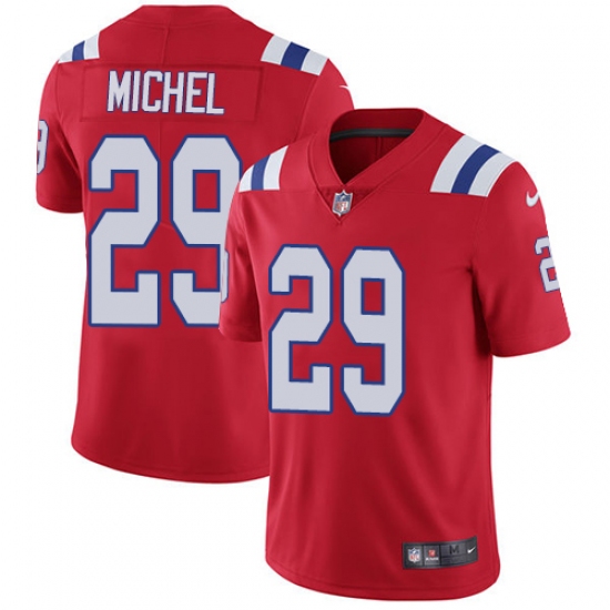 Youth Nike New England Patriots #29 Sony Michel Red Alternate Vapor Untouchable Limited Player NFL Jersey - Ujersey