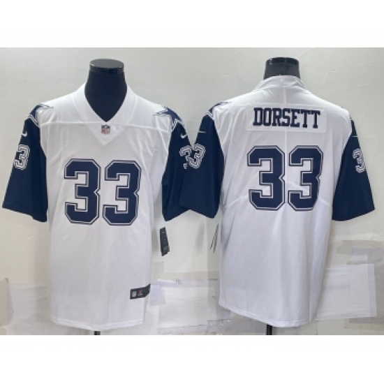 Men's Dallas Cowboys #33 Tony Dorsett White Color Rush Stitched NFL Nike Limited Jersey - Ujersey