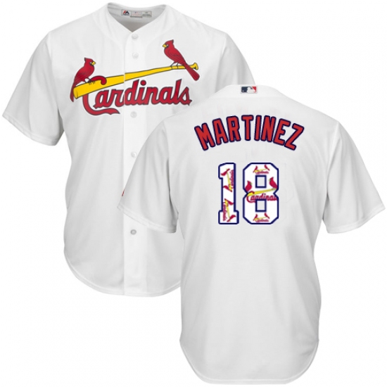 Men's Majestic St. Louis Cardinals #18 Carlos Martinez Authentic White Team Logo Fashion Cool Base MLB Jersey - Ujersey