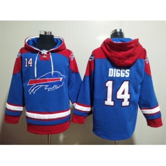 Men's Buffalo Bills #14 Stefon Diggs Blue Ageless Must Have Lace Up Pullover Hoodie - Ujersey