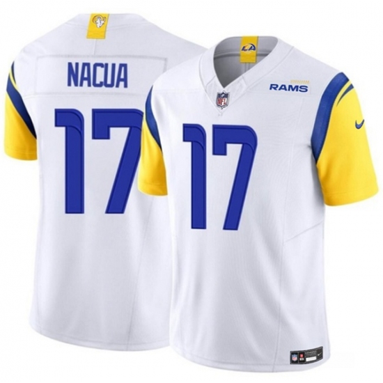 Men's Los Angeles Rams #17 Puka Nacua White 2023 F.U.S.E. Vapor Untouchable Football Stitched Jersey - Ujersey