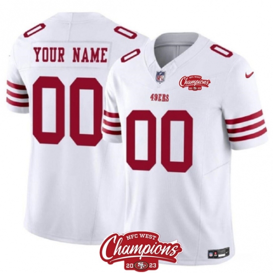 Men's San Francisco 49ers Active Player Custom White 2023 F.U.S.E. NFC West Champions Patch Football Stitched Jersey - Ujersey