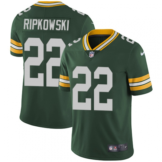 Men's Nike Green Bay Packers #22 Aaron Ripkowski Green Team Color Vapor Untouchable Limited Player NFL Jersey - Ujersey