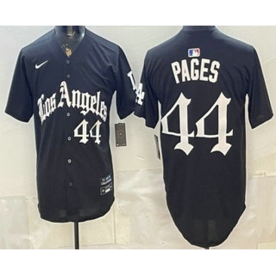 Men's Los Angeles Dodgers #44 Andy Pages Black Gothic Edition Vapor Premier Limited Stitched Jersey - Ujersey
