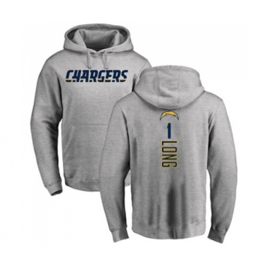 Football Los Angeles Chargers #1 Ty Long Ash Backer Pullover Hoodie - Ujersey