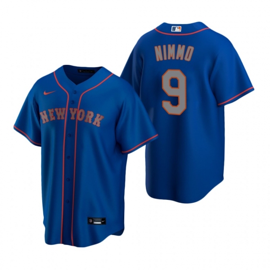 Men's Nike New York Mets #9 Brandon Nimmo Royal Alternate Road Stitched Baseball Jersey - Ujersey