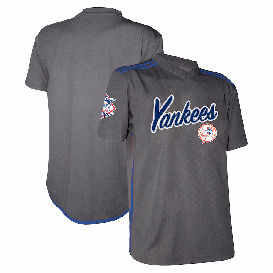 Youth New York Yankees Stitches Charcoal Team V-Neck Jersey - Ujersey NHL