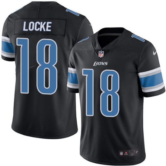 Men's Nike Detroit Lions #18 Jeff Locke Limited Black Rush Vapor Untouchable NFL Jersey - Ujersey