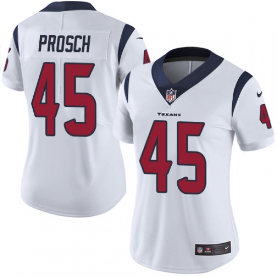 Women's Nike Houston Texans #45 Jay Prosch Elite White NFL Jersey - Ujersey