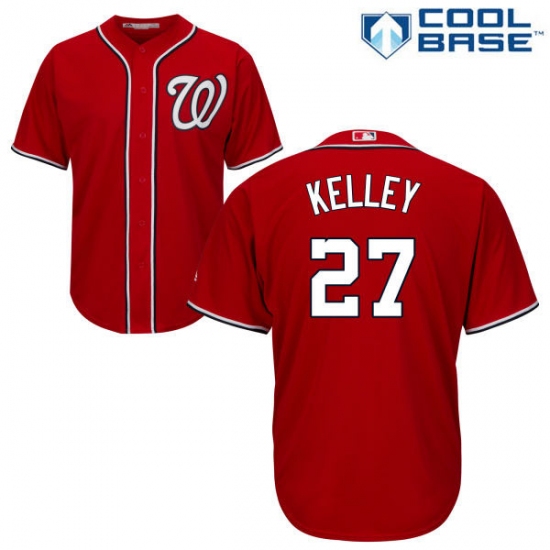 Men's Majestic Washington Nationals #27 Shawn Kelley Replica Red Alternate 1 Cool Base MLB Jersey - Ujersey