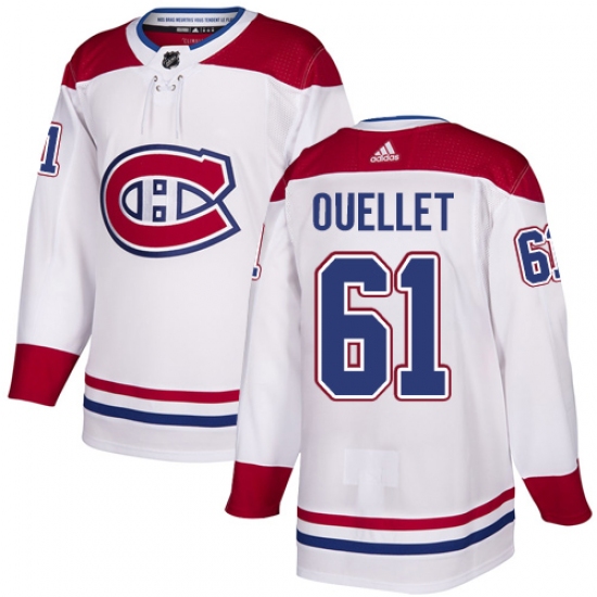 Youth Adidas Montreal Canadiens #61 Xavier Ouellet Authentic White Away NHL Jersey - Ujersey