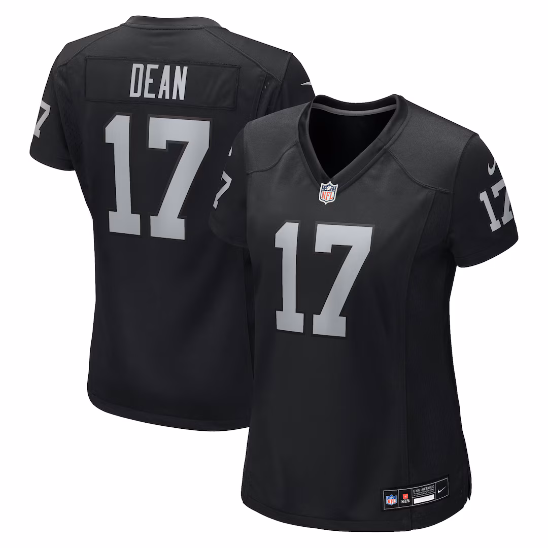 Women's Las Vegas Raiders Nakobe Dean Nike Black Team Game Jersey - Ujersey