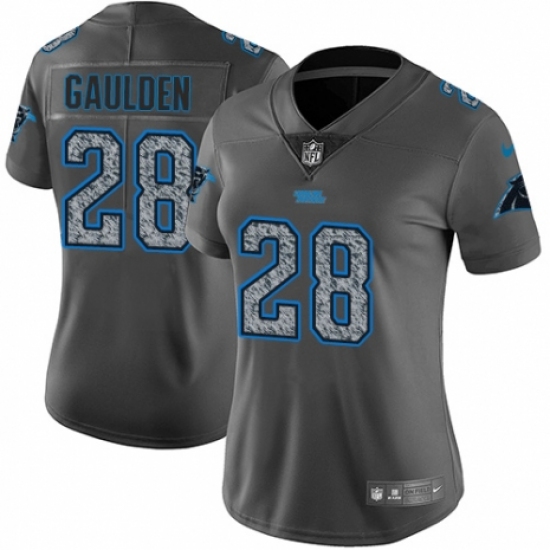 Women's Nike Carolina Panthers #28 Rashaan Gaulden Gray Static Vapor Untouchable Limited NFL Jersey - Ujersey