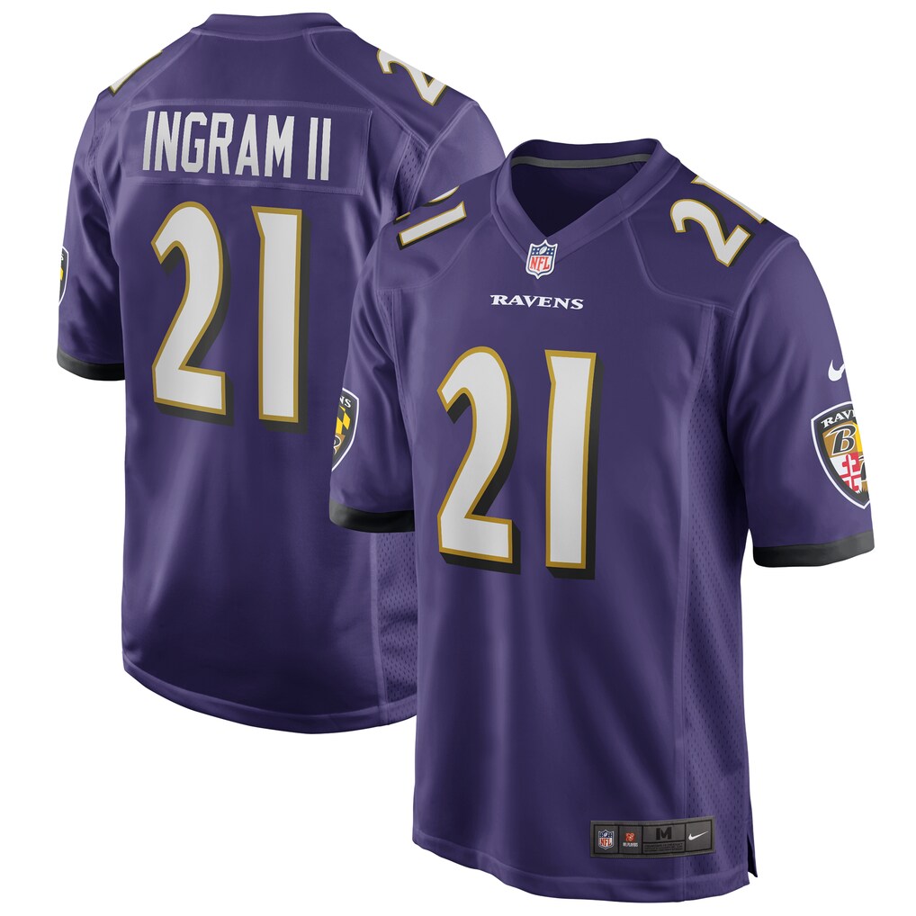 Men's Baltimore Ravens Mark Ingram II Nike Purple Team Game Jersey - U-jersey