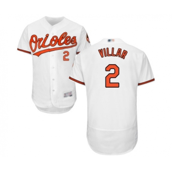 Men's Baltimore Orioles #2 Jonathan Villar White Home Flex Base Authentic Collection Baseball Jersey - Ujersey