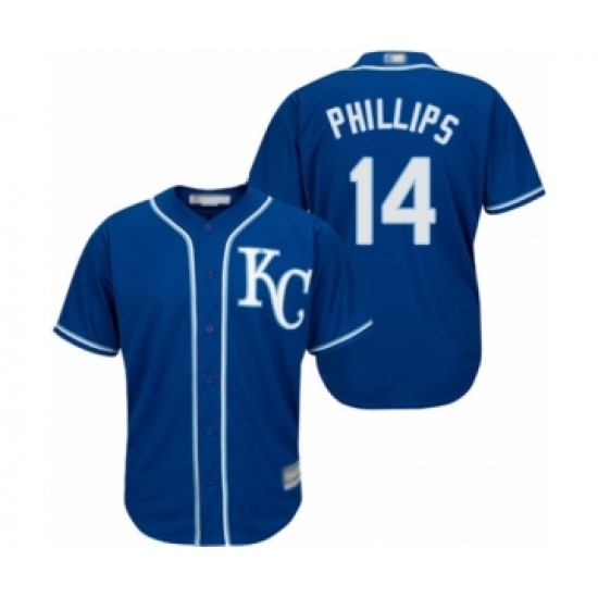 Youth Kansas City Royals #14 Brett Phillips Authentic Blue Alternate 2 Cool Base Baseball Player Jersey - Ujersey