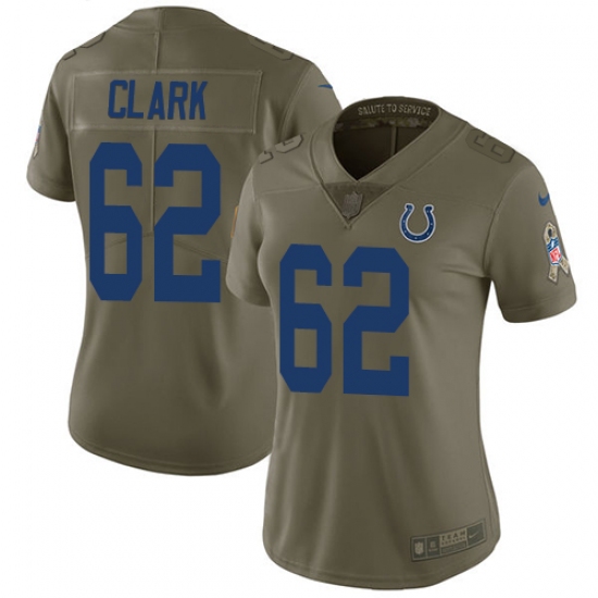 Women's Nike Indianapolis Colts #62 Le'Raven Clark Limited Olive 2017 Salute to Service NFL Jersey - Ujersey