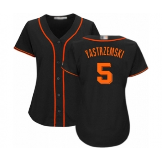 Women's San Francisco Giants #5 Mike Yastrzemski Authentic Black Alternate Cool Base Baseball Player Jersey - Ujersey
