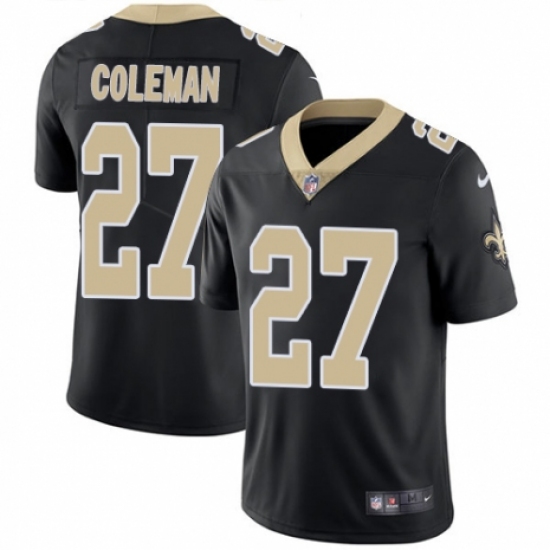 Men's Nike New Orleans Saints #27 Kurt Coleman Black Team Color Vapor Untouchable Limited Player NFL Jersey - Ujersey