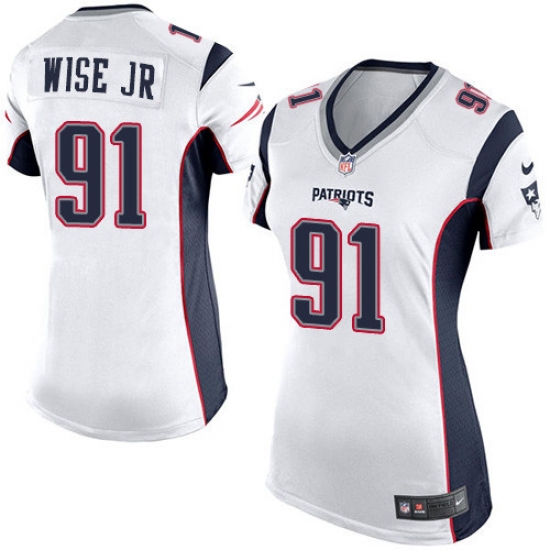 Women's Nike New England Patriots #91 Deatrich Wise Jr Game White NFL Jersey - Ujersey