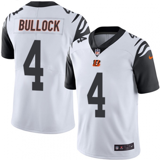 Men's Nike Cincinnati Bengals #4 Randy Bullock Limited White Rush Vapor Untouchable NFL Jersey - Ujersey