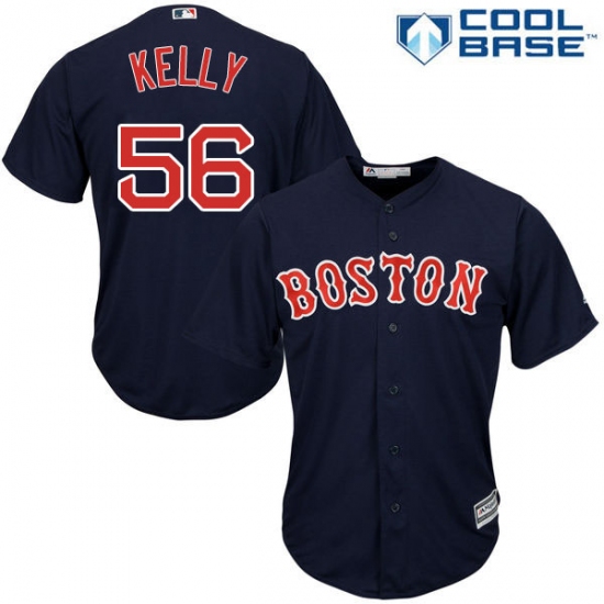 Youth Majestic Boston Red Sox #56 Joe Kelly Authentic Navy Blue Alternate Road Cool Base MLB Jersey - Ujersey