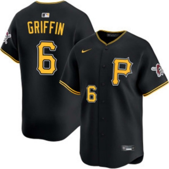 Men's Pittsburgh Pirates #6 Konnor Griffin Nike Black Alt Limited Baseball Jersey - Ujersey