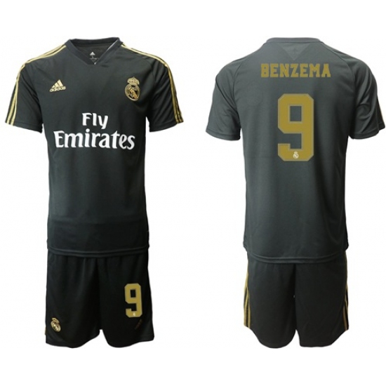 Real Madrid #9 Benzema Black Training Soccer Club Jersey