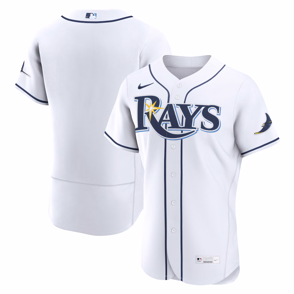 Men's Tampa Bay Rays Nike White Home Authentic Jersey - Vujersey Los Angeles Rams