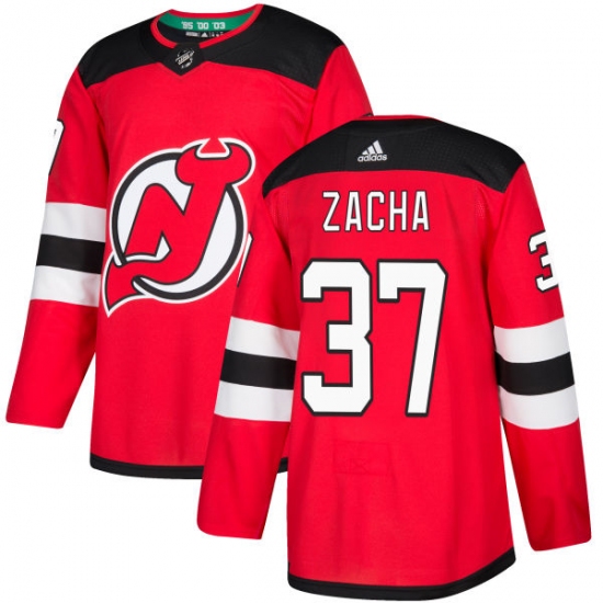 Men's Adidas New Jersey Devils #37 Pavel Zacha Authentic Red Home NHL Jersey - Ujersey