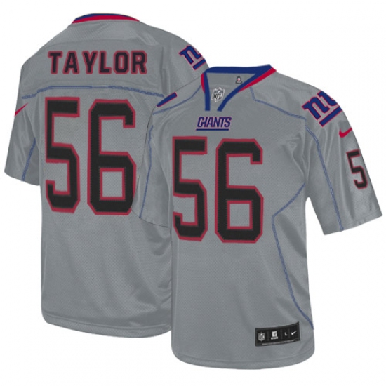 Men's Nike New York Giants #56 Lawrence Taylor Elite Lights Out Grey NFL Jersey - Ujersey