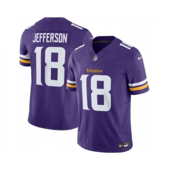 Men's Nike Minnesota Vikings #18 Justin Jefferson Purple 2023 F.U.S.E. Vapor Untouchable Stitched Jersey - Ujersey
