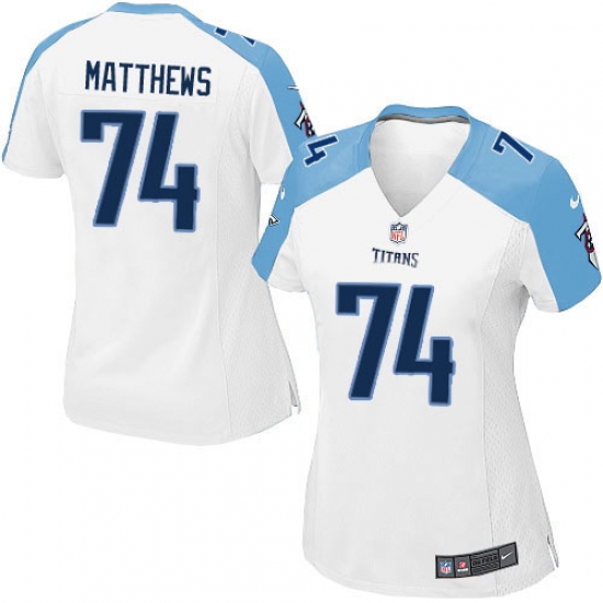 Women's Nike Tennessee Titans #74 Bruce Matthews Game White NFL Jersey - Ujersey