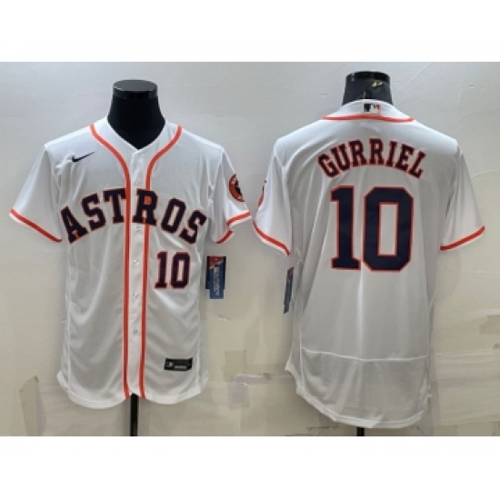 Men's Houston Astros #10 Yuli Gurriel White Stitched MLB Flex Base Nike Jersey - Ujersey