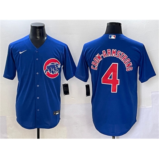 Men's Chicago Cubs #4 Pete Crow-Armstrong Royal Cool Base Stitched Baseball Jersey - ujerseystore