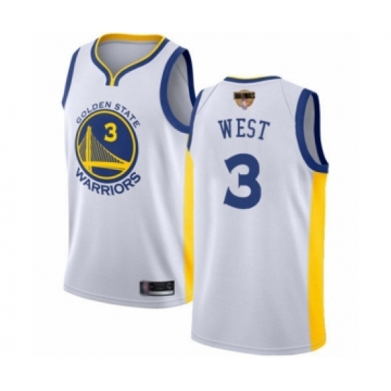 Women's Golden State Warriors #3 David West Swingman White 2019 Basketball Finals Bound Basketball Jersey - Association Edition - Ujersey