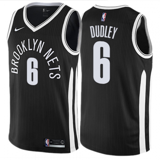 Women's Nike Brooklyn Nets #6 Jared Dudley Swingman Black NBA Jersey - City Edition - Ujersey