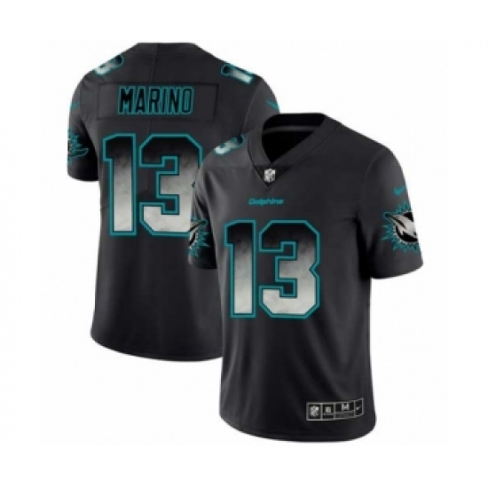 Men Miami Dolphins #13 Dan Marino Black Smoke Fashion Limited Jersey - Ujersey