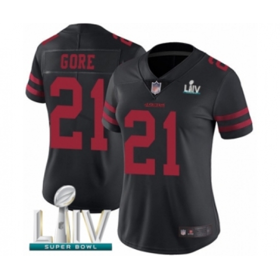 Women's San Francisco 49ers #21 Frank Gore Black Vapor Untouchable Limited Player Super Bowl LIV Bound Football Jersey - Ujersey
