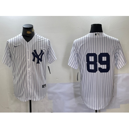 Men's New York Yankees #89 Jasson Dominguez White Cool Base Stitched Jersey - Ujersey