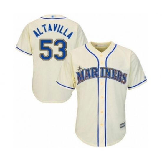 Youth Seattle Mariners #53 Dan Altavilla Authentic Cream Alternate Cool Base Baseball Player Jersey
