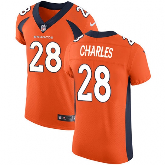 Men's Nike Denver Broncos #28 Jamaal Charles Orange Team Color Vapor Untouchable Elite Player NFL Jersey - Ujersey