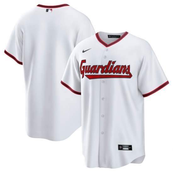 Men's Cleveland Guardians Blank White Cool Base Limited Stitched Baseball Jersey - Ujersey