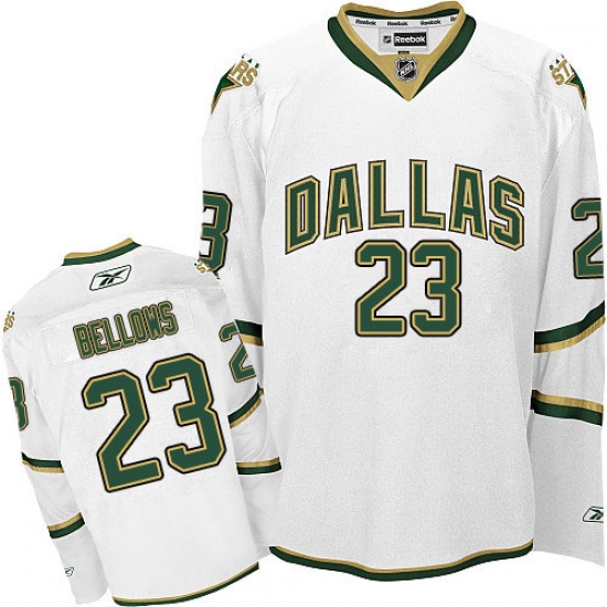 Men's Reebok Dallas Stars #23 Brian Bellows Premier White Third NHL Jersey - Ujersey