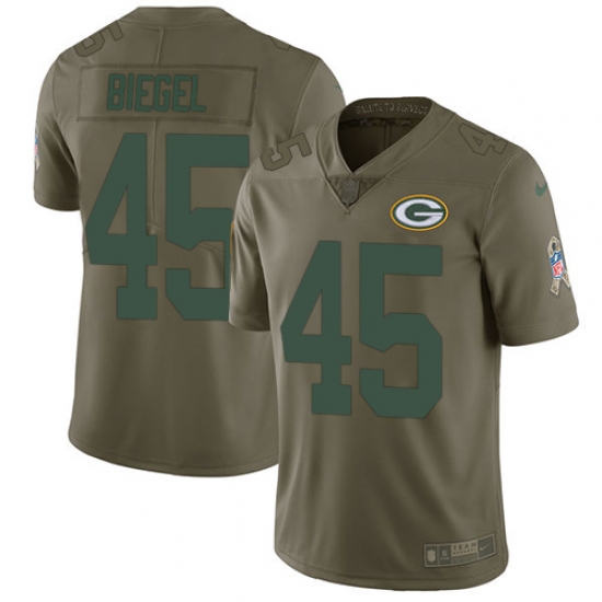 Men's Nike Green Bay Packers #45 Vince Biegel Limited Olive 2017 Salute to Service NFL Jersey - Ujersey