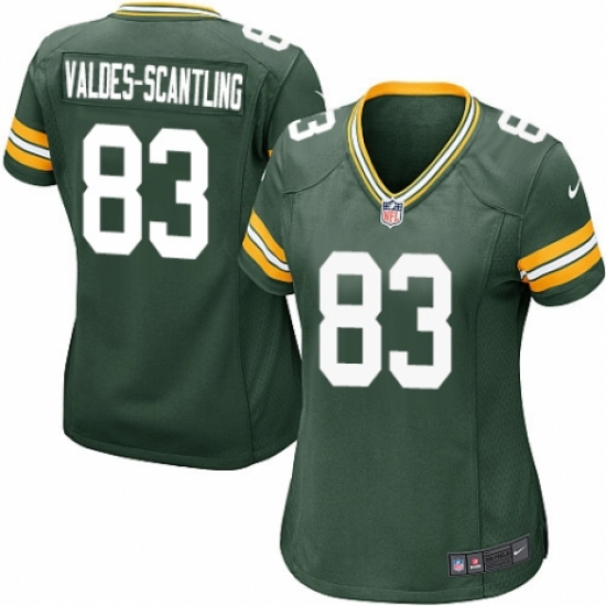 Women's Nike Green Bay Packers #83 Marquez Valdes-Scantling Game Green Team Color NFL Jersey - Ujersey