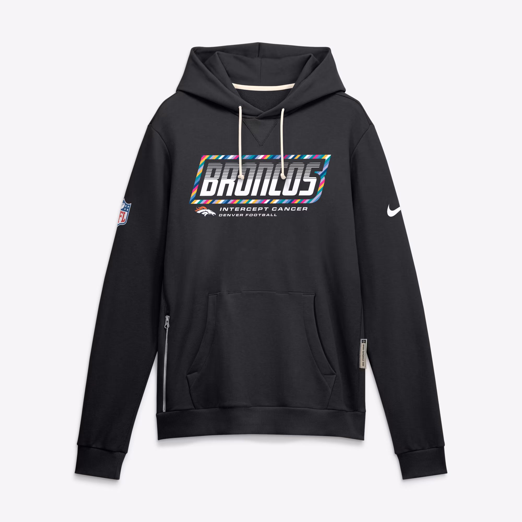 Men's Denver Broncos Nike Black 2026 NFL Crucial Catch Sideline Standard Issue Dri-FIT Pullover Hoodie - U-jersey