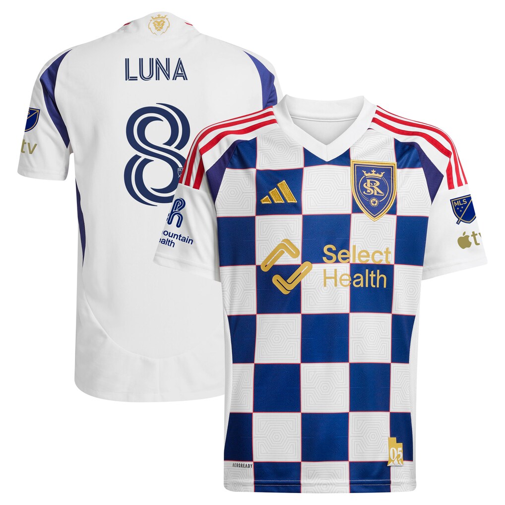 Men's Real Salt Lake Diego Luna adidas White 2025 Grid City On-Field Authentic Jersey - Ujersey